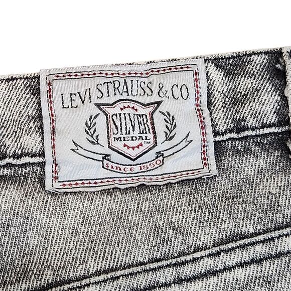 Vintage 90's Men LEVI'S 548 Silver Tab Medal Acid Black Gray Jeans 42x32 USA - Picture 13 of 15